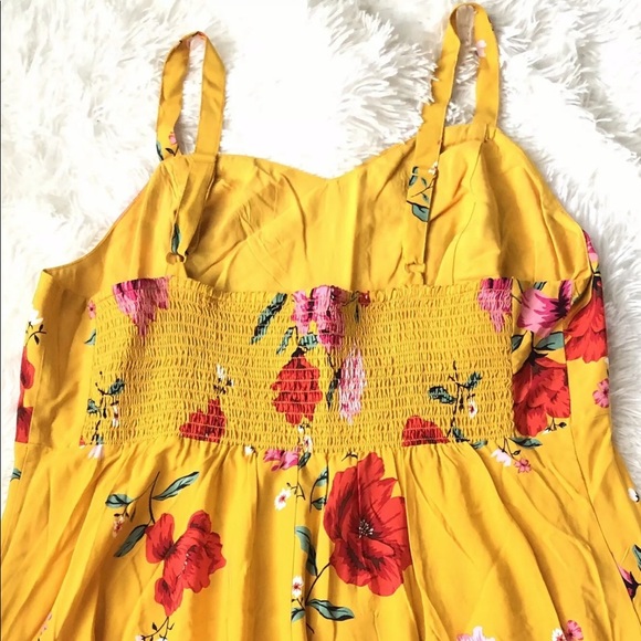 NEW Yellow Print, Fit & Flare Dress - Picture 6 of 7
